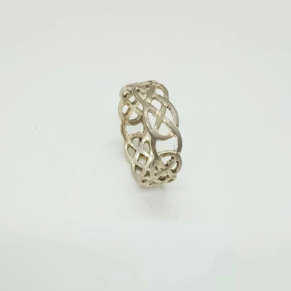 Charles Winston 925 Open Work Ring 9.5 Vintage Sterling Silver Wedding Band